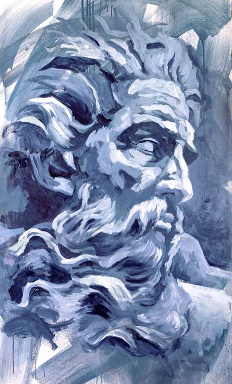 Zeus huile sur toile 100x190