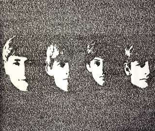 "The Beatles" le portrait est constitué des paroles de leurs plus belles chansons "Michelle""Twist and Shout" "Let it be"...